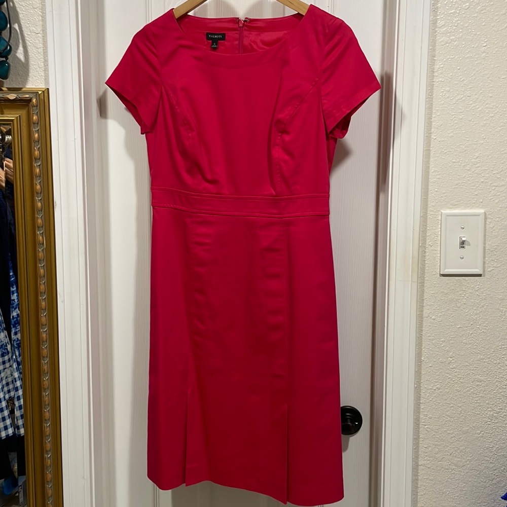 Talbots dress size 2, colors is a reddish pink